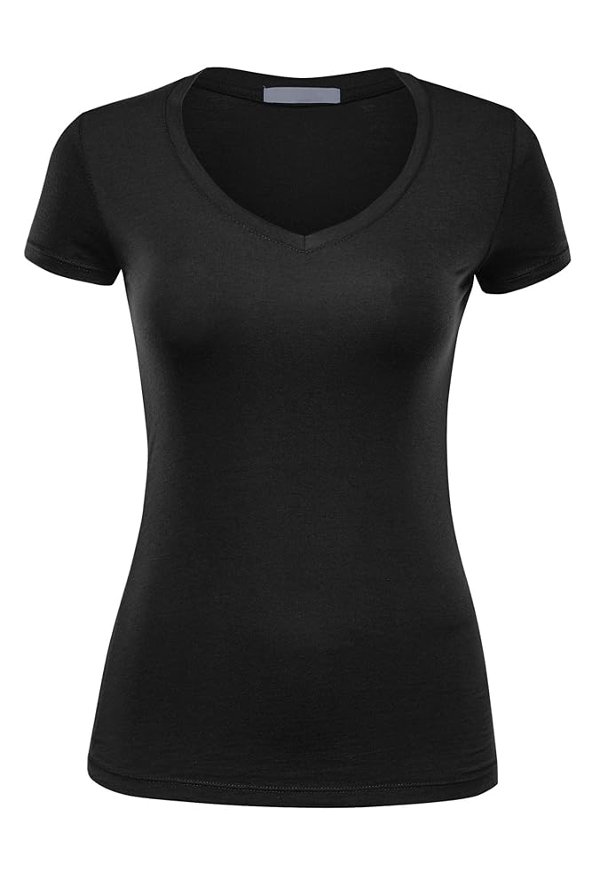 Amazon.com: FashionMille Women's Basic V Neck Fitted Short